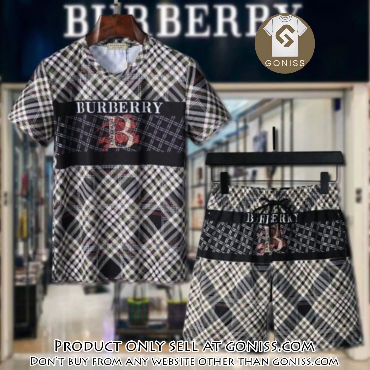 Burberry combo unisex tshirt & short limited luxury outfit cts1033 gn0441903